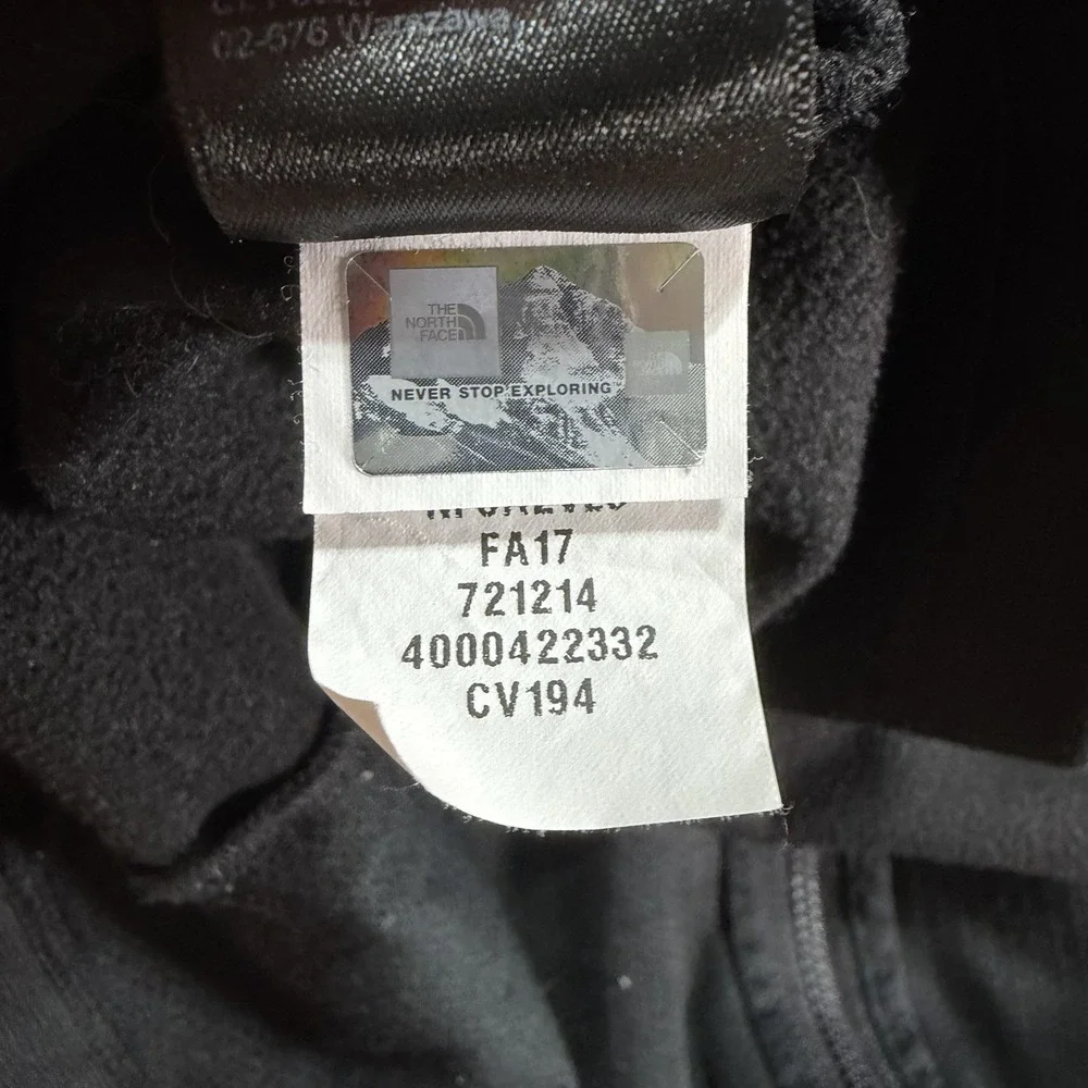 The North Face Mens Canyon Flat Fleece Hooded Jacket Full Zip Black XL